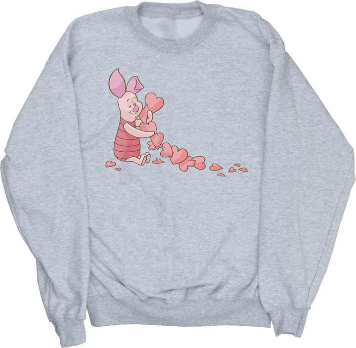 Actual product image Disney Girls Winnie The Pooh Piglet Chain Of Hearts Sweatshirt (128)