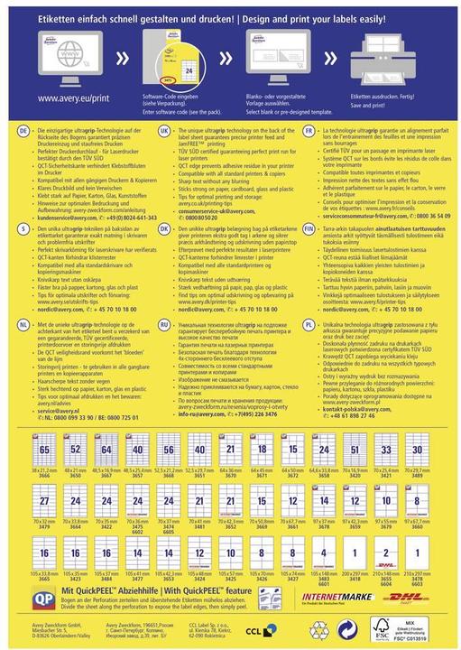 Image du produit Avery Étiquettes universelles