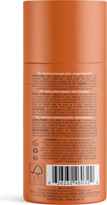 Immagine prodotto Attitude Penna arancione (Crema solare, SPF 30, 85 ml, 120 g)
