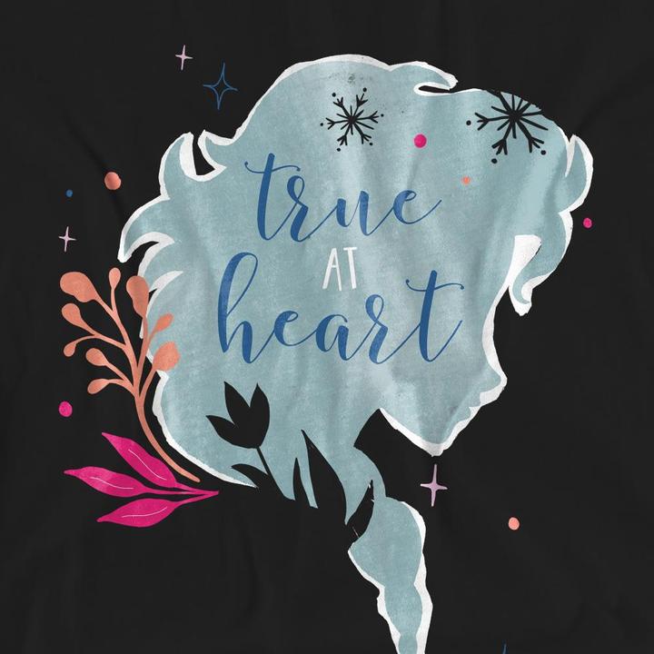 Actual product image Disney Frozen Unisex Adult True At Heart Elsa Silhouette T-Shirt (L)
