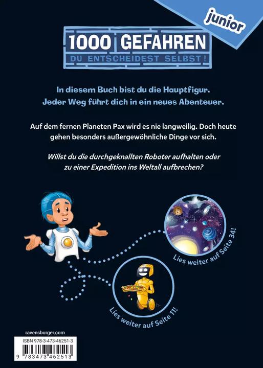 Actual product image Ravensburger 1000 Gefahren junior - Abenteuer auf Planet Pax (German, Jan Sasse, Fabian Lenk, 2023)