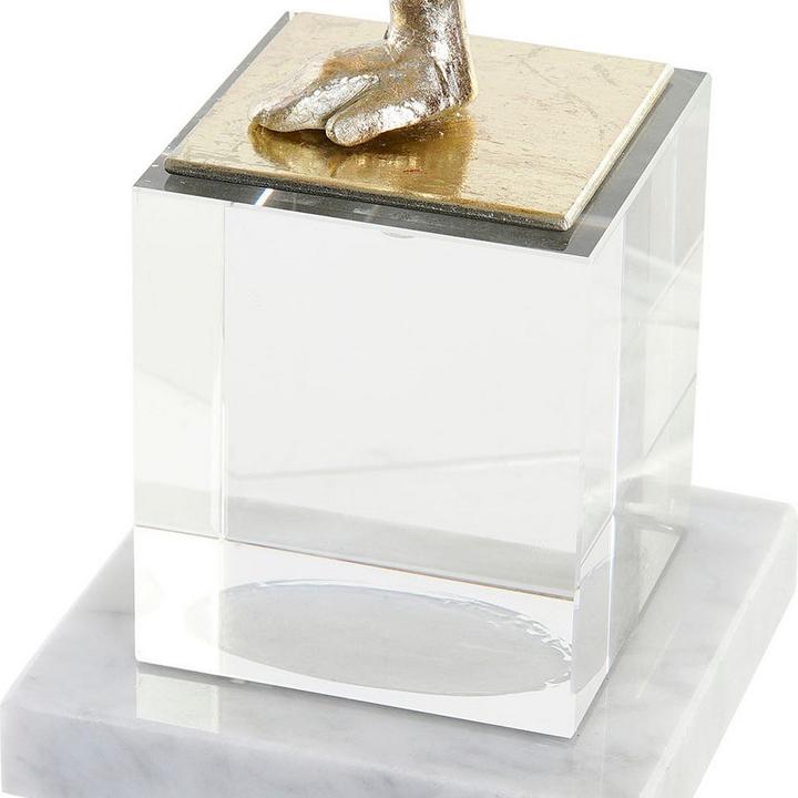 Actual product image DKD Home Decor Decorative figurine Crystal Gold Resin Marble Turner (30 x 10 x 27 cm)