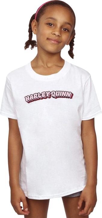 Actual product image Girls Batman Harley Quinn Logo Cotton T-Shirt (152, 158)