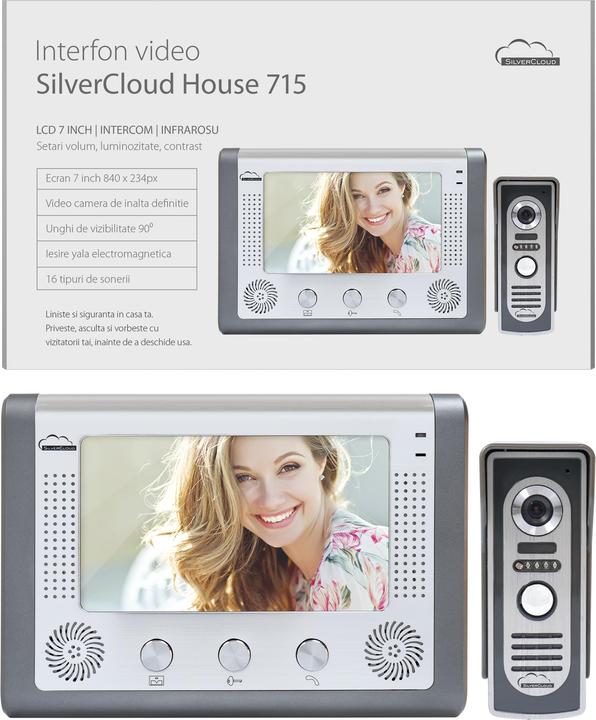 PNI SilverCloud House 715 video intercom system, 7-inch LCD screen, outdoor camera, night vision
