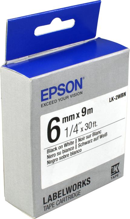 Actual product image Epson Label Cassette Lk-2wbn (0.60 cm, Black)
