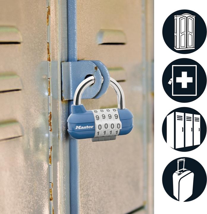Immagine prodotto Master Lock Lucchetto sportivo Wide Pro con combinazione numerica regolabile individualmente vari colori
