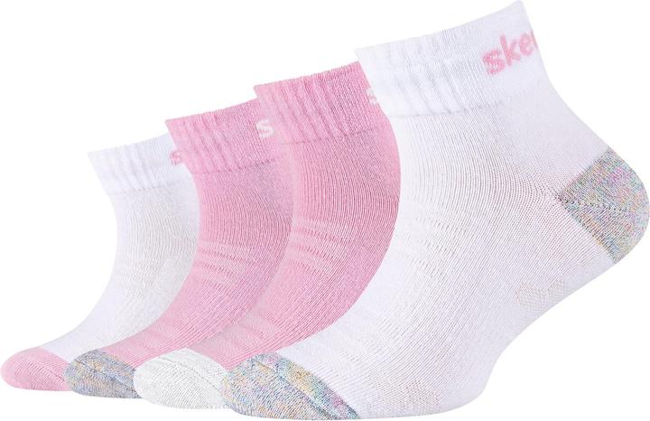 Skechers 4PPK Girls Mesh Ventilation Quarter Socks SK42042-1001 -