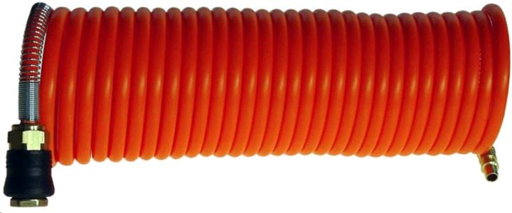 Produktbild Prebena Spiralschlauch Rilsan orange mit Druckluftkupplung und Stecknippel Länge 75 m