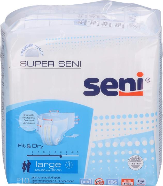 Seni Super Large Windeln für Erwachsene, 10 St (10 x, L, XL)