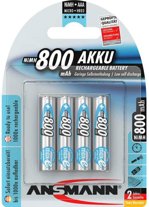 Produktbild Ansmann Maxe (4 Stk., AAA, 800 mAh)