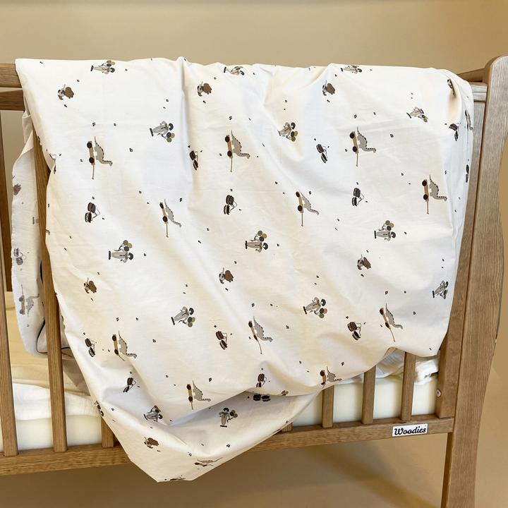 Actual product image Nuuroo Bera baby bed linen - Music Dino (40 x 45 cm)