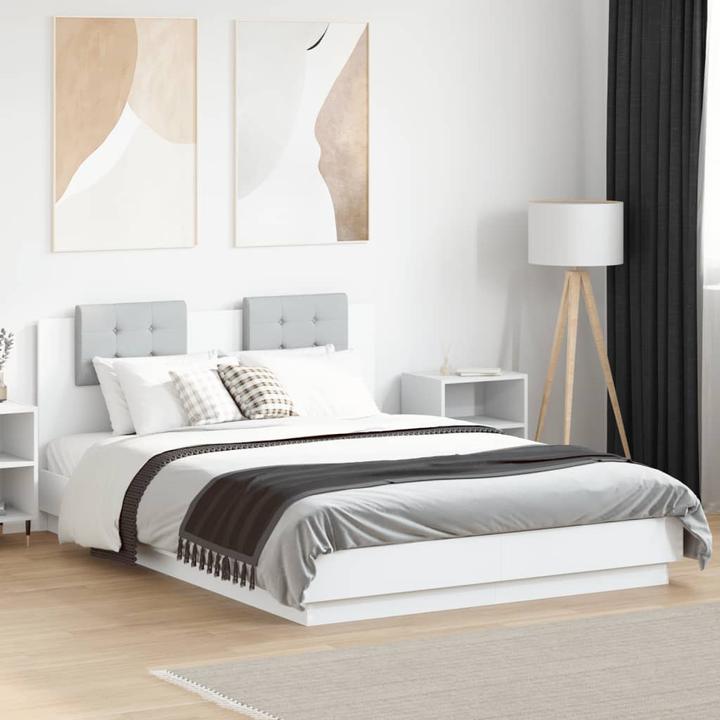Produktbild VidaXL Bettgestell mit Kopfteil und LED-Leuchten (120 x 200 cm)