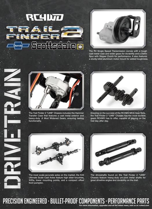 Immagine prodotto Rc4Wd Scala Crawler Trail Finder 2 LWB Chevy K10 Nero RTR, 1:10 (RTR pronto all'uso)