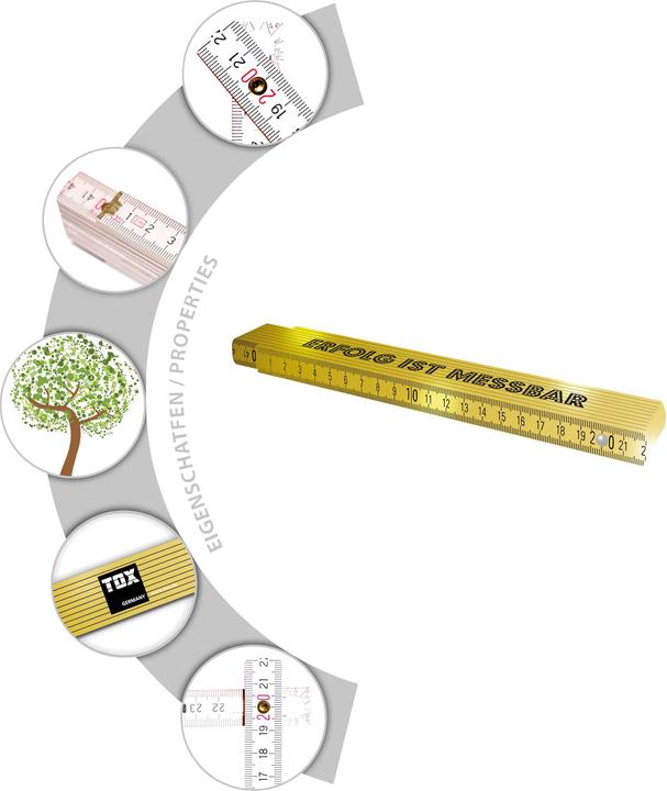 Image du produit Tox Double mètre "Le succès est mesurable", 2 m (centimètres, mm)