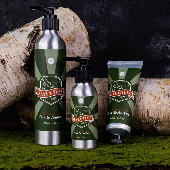 Produktbild Accentra After Shave Balsam ADVENTURE COLLECTION in Pumpspender aus Aluminium, 100ml, Duft: Oak & Amber, Farb (Balsam, 100 ml)