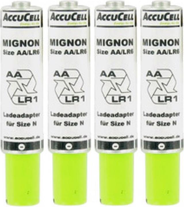 Image du produit AccuCell Adaptateur de charge Lady pour LR1, Size N, batterie Lady, set de 4 pièces (4 pcs, N, Piles rechargeables + chargeur)