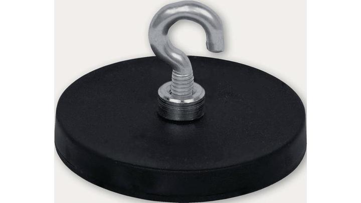 Eichner Neodymmagnet Ø 43 mm gummierter Magnet, mit Haken Ø 6,4 mm (5 x)