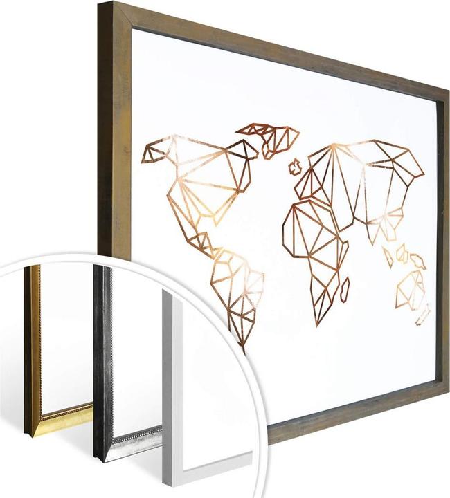 Image du produit Trenddeko Carte du monde en origami - Copper Optics (40 x 30 cm)