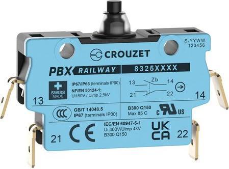 Produktbild Crouzet Mikroschalter, 2A, 1 Wechsler, 3.6N, IP67, Schnellanschlussklemme, 6.3 x 0.8 mm