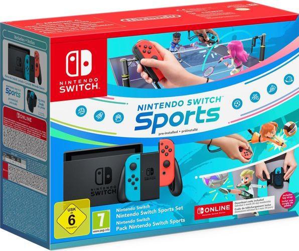 Produktbild Nintendo Switch plus Switch Sports und 3 Monate Online-Mitgliedschaft