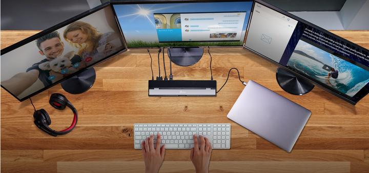 Produktbild j5Create Triple Display Dock (USB-C, USB-A, 12 Ports)