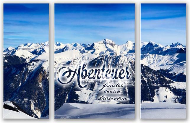 Image du produit Trenddeko Les aventures se déroulent à l'extérieur (3 parties) (70 x 100 cm, 40 x 100 cm)