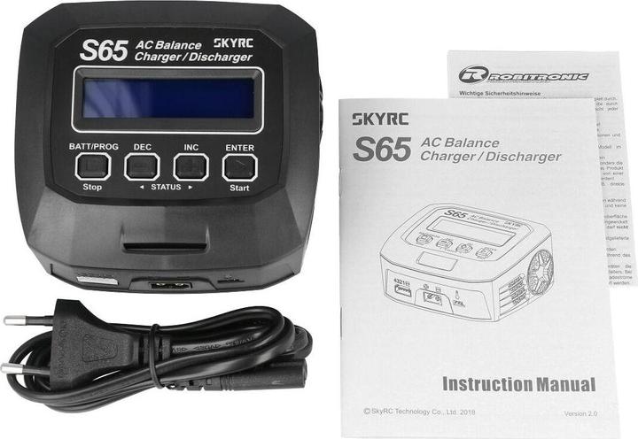 Actual product image SkyRC Charger AC S65 AC LiPo 2-4s 6A 65W Discharge 2A 10W