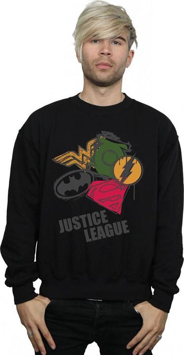 Actual product image Mens Justice League Spray Logos Sweatshirt (L)