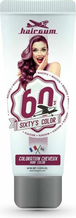 Actual product image Hairgum SIXTY'S COLOR hair colour #magenta 60 ml (Magenta)