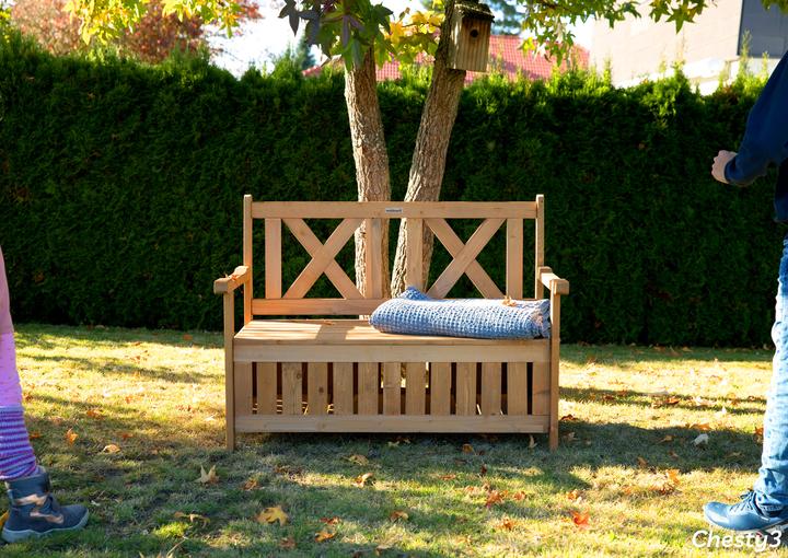 Produktbild Needs&Wants Gartenbank "Chesty3" mit Truhe u. Abdeckung, Tanne (braun)