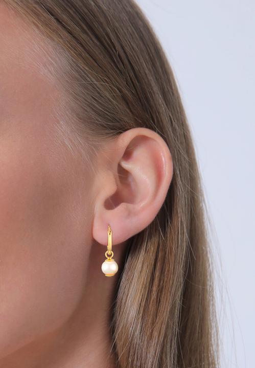 Image du produit Elli Boucles d'oreilles Créoles Perle d'eau douce Pendentif Argent 925 (Argent sterling 925)