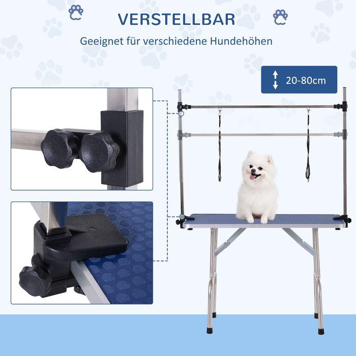 Immagine prodotto Swisshandel24 Tavolo per la toelettatura Tavolo per la rifinitura Tavolo per la tosatura con cesto inferiore per (Cane)