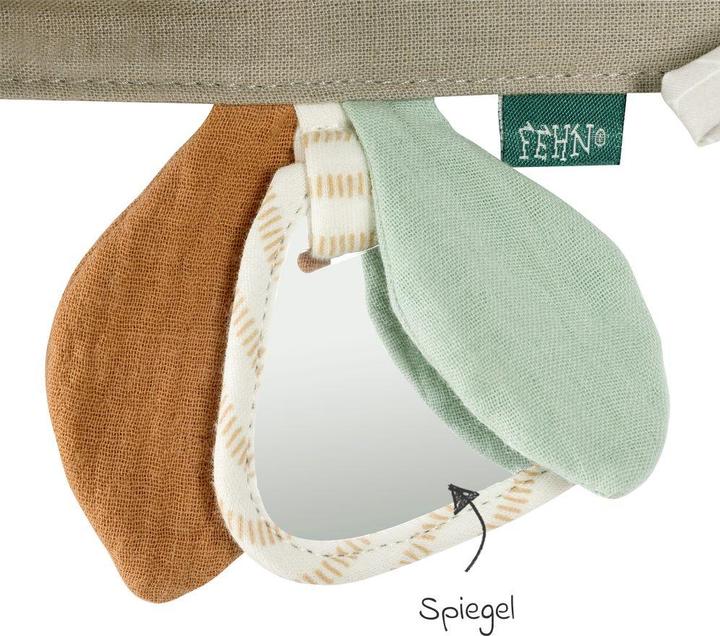 Image du produit Fehn Kinderwagenketten Kinderwagenkette mit Rassel & Quietsche - Esel & Schaf