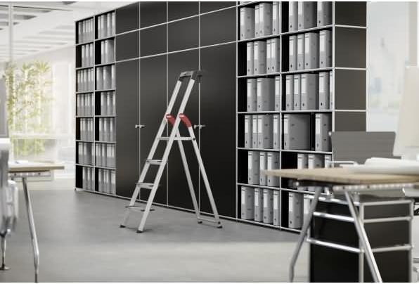 Actual product image Hailo L80 ComfortLine, aluminium safety stepladder, 4 steps (Stepladder, 150 cm)