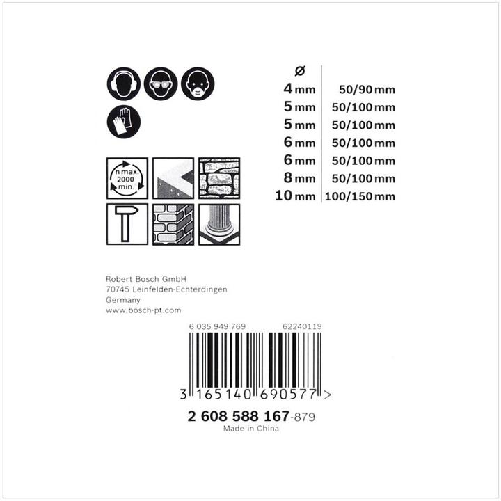 Image du produit Bosch Professional Zubehör Carbure de tungstène Foret hélicoïdal pour béton (4, 5, 6, 8, 10 mm)