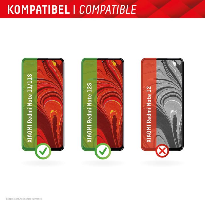 Actual product image Displex Real Glass, 2D Panzerglas (1 Piece, Xiaomi Redmi Note 11, Xiaomi Redmi Note 11S, Xiaomi Redmi Note 12S)