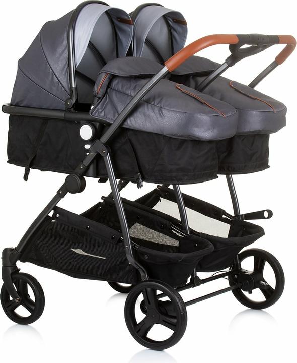 Produktbild Chipolino Kombikinderwagen für Zwillinge, Babys unterschiedlichen Alters - Duo Smart Silver Grey