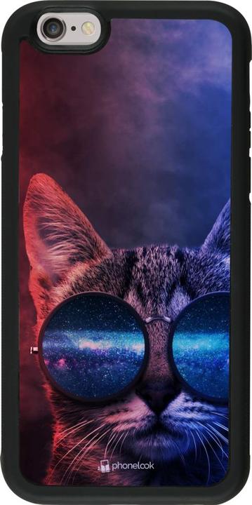 Produktbild PhoneLook Hülle Silikon schwarz Red Blue Cat Glasses (Apple iPhone 6)