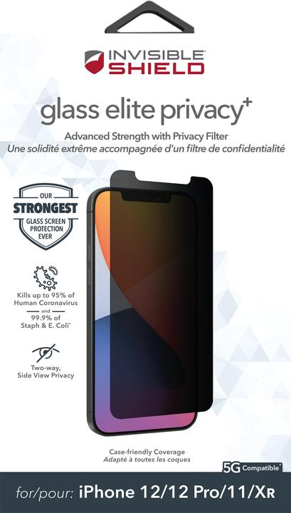 Produktbild Zagg InvisibleShield Glass Elite Privacy+ Apple (e) (1 Stück, Apple iPhone 12, Realme 12 Pro+)
