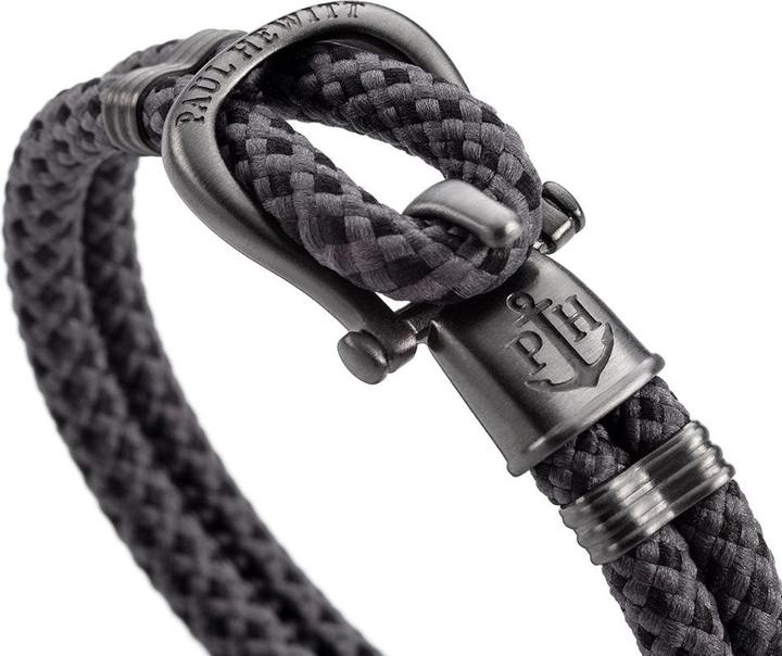 Produktbild Paul Hewitt Phinity Shackle Bracelet Gun Metal Nylon Black Grey (18 cm, Nylon, Edelstahl)