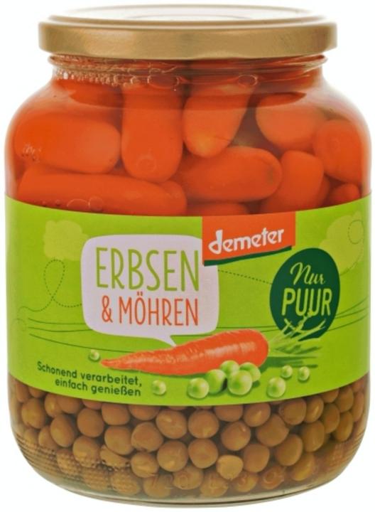 Produktbild Nur PUUR Erbsen & Möhren (Glas) ATG 420g (680 g)
