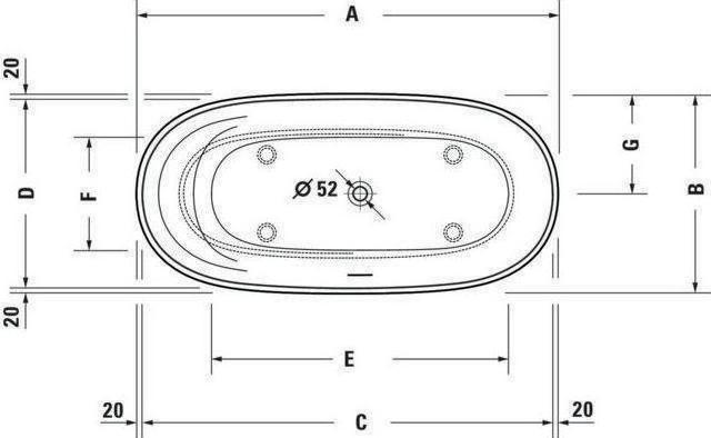 Produktbild Duravit Badewanne CAPE COD 1900x900 1 RS Ecke rechts weiss (205 l, 190 cm, 90 cm)