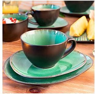 Produktbild Sänger Geschirr Espressotassen Set Palm Beach mit Untertassen (120 ml, 8 x)