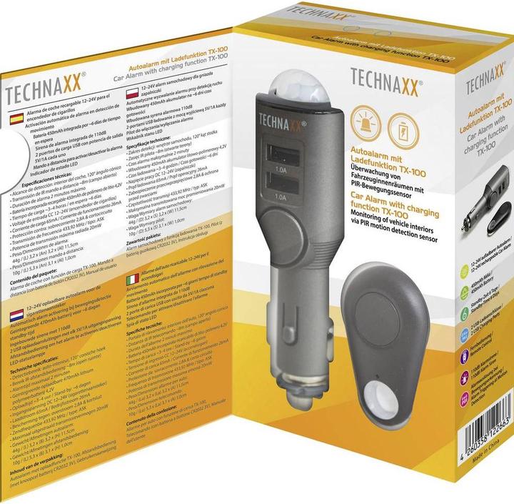 Produktbild Technaxx TX-100 Autoalarm mit Ladefunktion