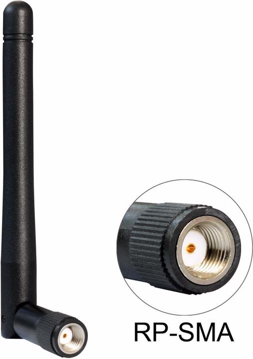 Produktbild Delock WLAN-Antenne 2.4Ghz, 10.8cm Kippgelenk, drehbar, 2dBi (WLAN)