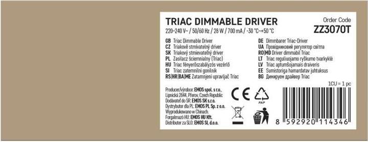 Produktbild Emos Triac dimmbarer Treiber für LED-Leuchte 700mA 28W
