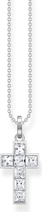 Thomas Sabo Collier Croix avec pierres blanches argent (Argent 925, 40 - 45 cm)