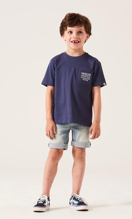 Actual product image Garcia Blue T Shirt with Chest Pocket (116)