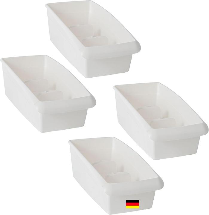 Produktbild Novaliv Suppentütenbox 4er Sparset Schubladen Organizer Küche - 25 x 16 cm WEISS Gewürzaufbewahrung