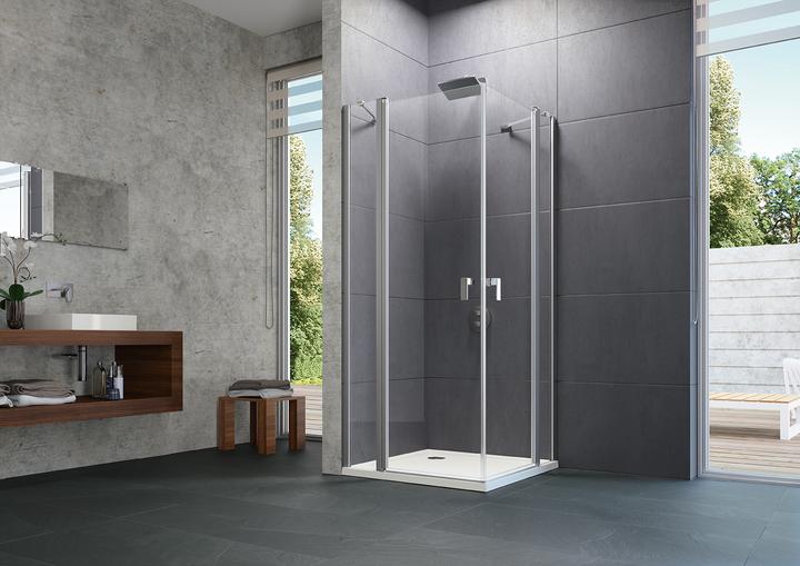 Image du produit Hüppe Design pure porte battante avec segments fixes Largeur : 80cm arrêt à gauche et à droite p (200 cm, 95 cm, 11 cm)